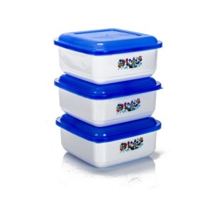 Gold pote quadrado MD com 3 peças decorado 572/3D - Ercaplast