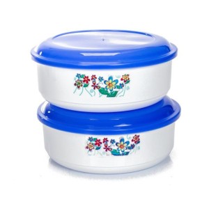 Gold pote redondo GG com 2 peças decorado 584/2D - Ercaplast