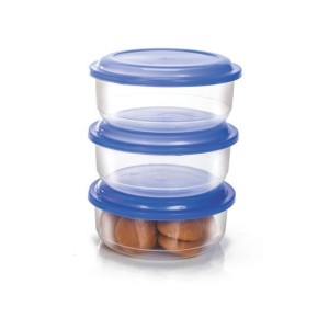 Gold pote redondo MD 3 peças transparente 552/3 - Ercaplast