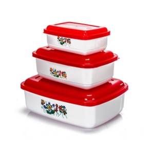 Gold pote retangular PMG decorado  565/D - Ercaplast