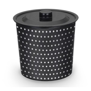 Lixeira Redonda 3l Poa Preta  LR1715 - Monte Líbano