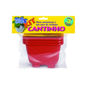 Kit Vaso Quadrado 9cm Marrom  189 - Brasami