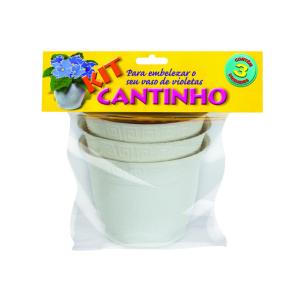 Kit Vaso Redondo 9cm Cinza  181 - Brasami