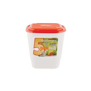 Pote mantimento 5 peças branco 6651 - Inplast