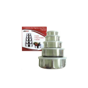Conjunto de Tigelas Inox Com Tampa Com 5 Peças  GUBLY-0419 - Elegantec