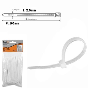 Abraçadeira de nylon branca 2.5x100mm 10un BFH0741 - Bestfer