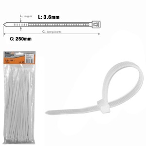 Abraçadeira de nylon branca 3.6x250mm BFH0751 - Bestfer