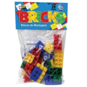 Bricks Blocos De Montar Solapa C/29 PCS - PLASTICO  4745 - PAIS E FILHOS