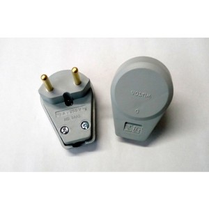 Plugue com prensa cabo 90º 2P-10A  V-17CZ - Voltim