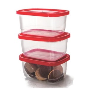 Conj. Pote Retangular MD 3 Pcs - Transp. - Linha Prime  1789 - ERCAPLAST