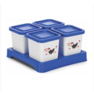 Conjunto Condimento Quadrado DEC.- 4PÇS - 200ML 2489 - ERCAPLAST