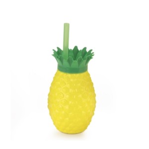 Copo Abacaxi Caçulinha C/Canudo - Amarelo  03.45 - INJETEMP