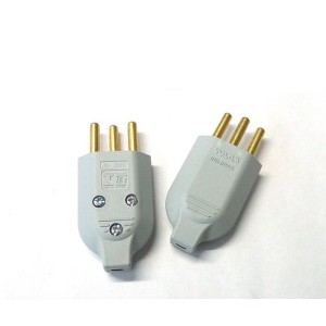 Plugue reto 180A com prensa cabo 2P+T 10A cinza    V-51CZ - Voltim