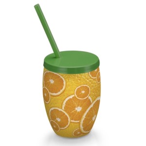 Copo Boj. Canudo Fruta Laranja 650ML  02.86 - INJETEMP