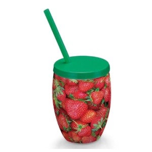 Copo Boj.Canudo Fruta Morango 650ML  02.85 - INJETEMP