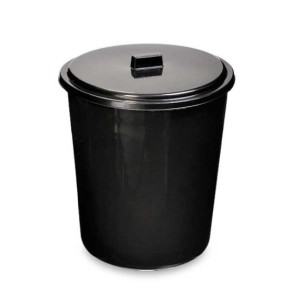 Lixeira 7L C/Tampa Preta  74 - USUAL PLASTIC