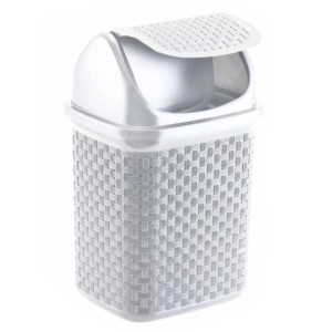 Lixeira De Pia Branca Basculante Rattan 4,5L  134 - NITRON