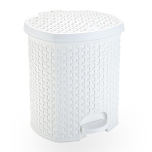 LIXEIRA COM PEDAL 15L 1580BR BRANCO RATTAN PLASNORTHON