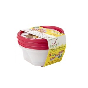 Pote redondo frutas 3 peças 4051 - JAGUAR