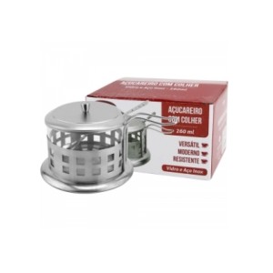 Açucareiro Aço Inox Vidro 260ml  CK4114 - CLINK