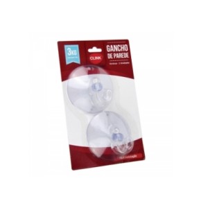 Kit 2 Pcs Gancho Parede 3kg Ventosa Plastico  CK4067 - CLINK