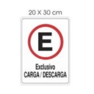 Placa ( EXCLUSIVO CARGA E DESCARGA) 20X30cm - ACESSO PLACAS
