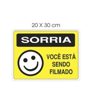 Placa Sorria Você Esta Sendo Filmado 20X30 - ACESSO PLACAS