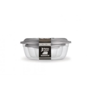 Pote Redondo C/3  Transp.C/Tampa Color  678 - RAINHA3
