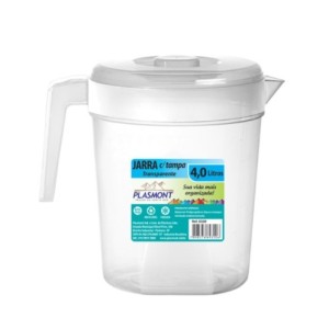 Jarra 4L Transparente C/ Tampa  0320 - PLASMONT