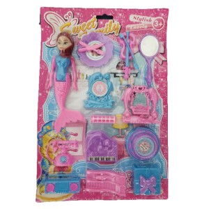 Kit Boneca Sereia C/Moveis 12 Pcs - BLISTER 7535 - ALTIMIX