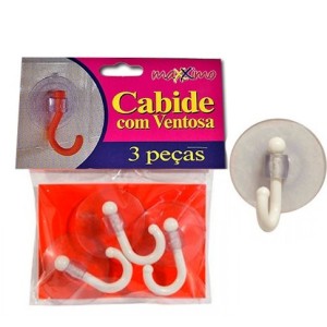 Cabide C/Ventosa C/3Pçs 025 - MAXXIMO
