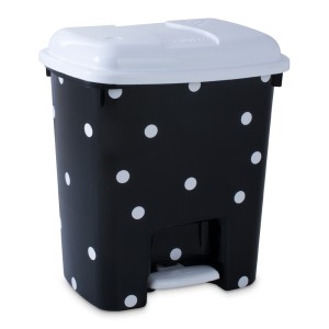 Lixeira com pedal decorado bolinha 7,5LTS  9166 - Rainha
