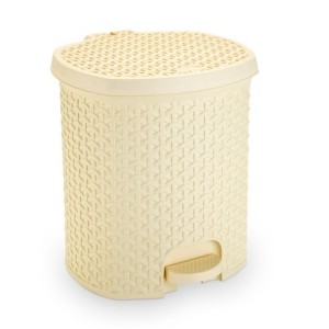 Lixeira Rattan C/Pedal 6L Creme  1575CR - PLASNORTHON