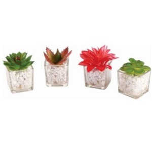 Planta Artificial Plastico Vaso de Vidro   CK3048 - CLINK