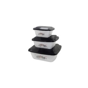 Pote com 3 peças PMG quadrado decorado 3366 - Rainha