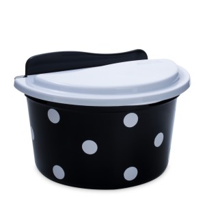 Saleiro com tampa decorado bolinhas  9241 - Rainha