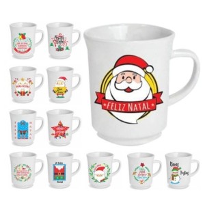 Caneca Americana Branca Decorada Natal  28 - HR