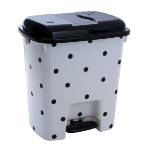 Lixeira com pedal decorado bolinhas 14LTS  9024 - Rainha