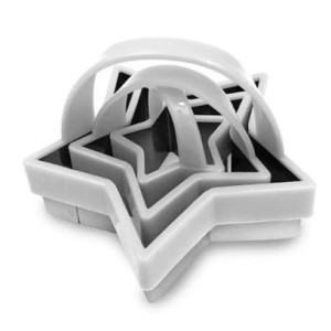 Forma De Biscoito De Plastico 3 Em 1 Com 3 Peças 8,5cm  GUBLY-0966 - GBX