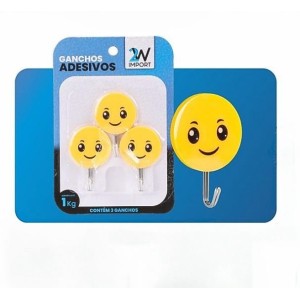 CABIDE GANCHO 3PÇS 8723 SMILE DE METAL 2W