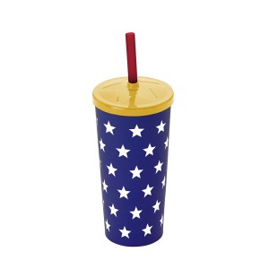 Copo com canudo 600ML estrelinhas  96.56 - Injetemp