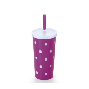 Copo com canudo decorado 600ML   97.08 - Injetemp