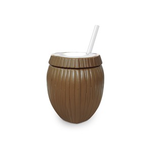 Copo côco marron com canudo   02.45 - Injetemp