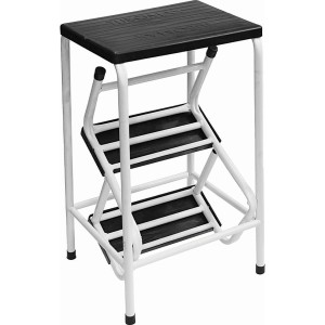 BANQUETA ESCADA DOBRÁVEL DEGRAU PRETO SOFT 4000 TUBO MAX