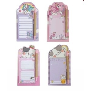 BLOCO DE ANOTAÇÃO DE GATINHO COM CANETA 40 PAGINAS MG-9687 COLOR MEGAGIFT