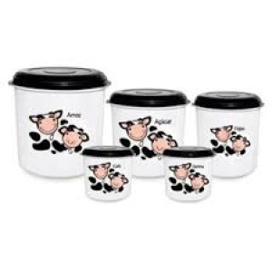 Jogo de mantimento decorado vaquinha com 5 peças  02.06 - Injetemp