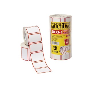 ETIQUETA ADESIVA TARJADA 60,0MM X 40,0MM 3 ROLOS 3033-1 GT MKT