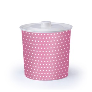 Lixeira Redonda 3l Poa Rosa  LR1714 - Monte Líbano