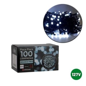 PISCA PISCA 100 LAMPADAS LED 127V NWV009C1001 BRANCO FRIO 8F FIO VERDE NEWWAY